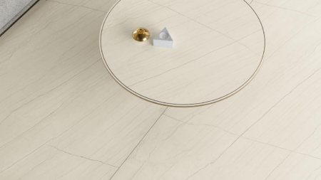 Infinity White Macaubus Porcelain Slabs Living Room