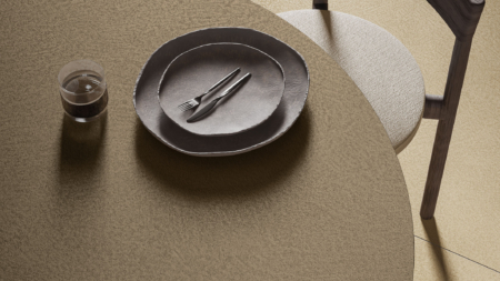 Infinity ARKEON Plaster Sand Porcelain Slabs Dining Area