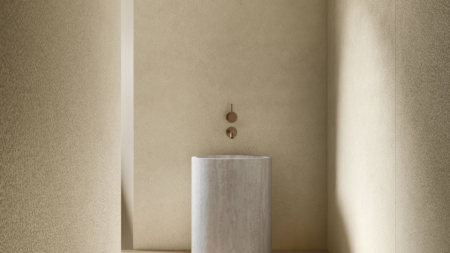 Infinity ARKEON Fossil Porcelain Slabs Washroom