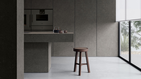 Infinity ARKEON Sandstone Grey Porcelain Slabs Kitchen