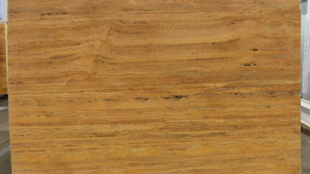 Travertino Arancio honed rust travertine slab, batch 1419B-4T