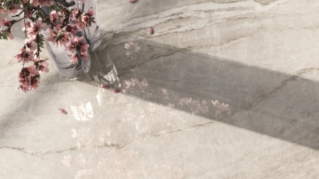 Infinity Taj Mahal Porcelain Slabs Dining Tabletop