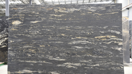 Cosmic Black leathered granite slab, batch 1692B-2G