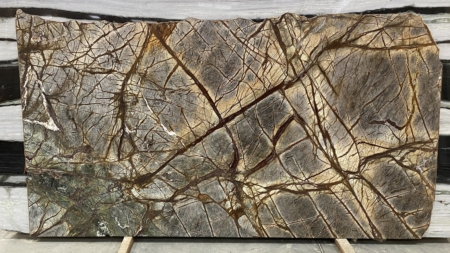 Sequoia Green honed marble slab, batch 1714B-2M