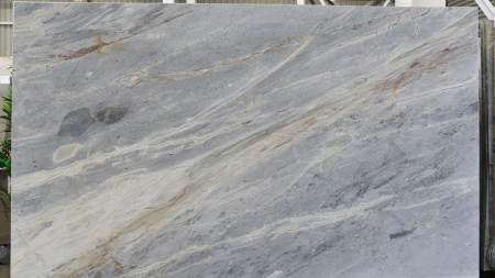 Exuma Grey leathered blue quartzite slab with rust veining, batch 1705-1Q