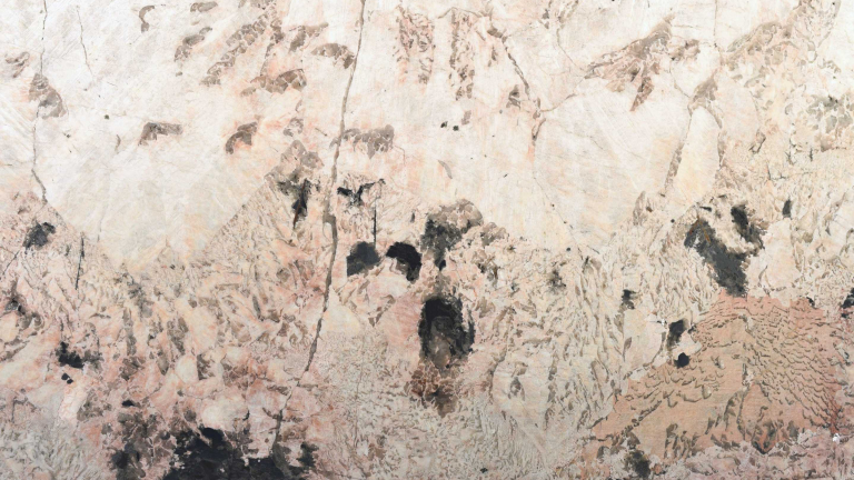 Rosabella honed pink granite slab cream grey veining