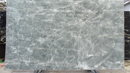 Aquamarine honed green quartzite slab with brown veining, batch 1755B-2Q