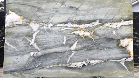 Crystal Jungle honed green quartzite slab, batch 1755B-3Q